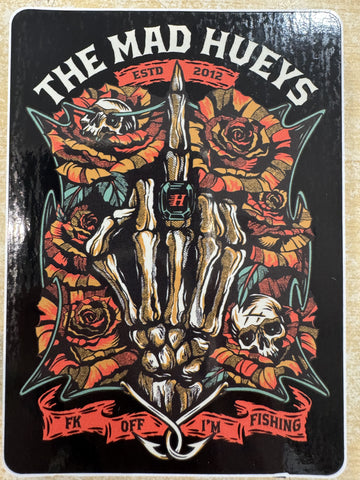 THE MAD HUEYS Shield Fk Off Sticker - BLACK
