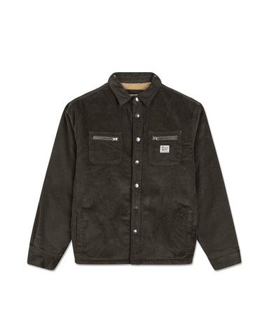 CRITICAL SLIDE Zipped Jacket Overshirt - WASHED BLACK