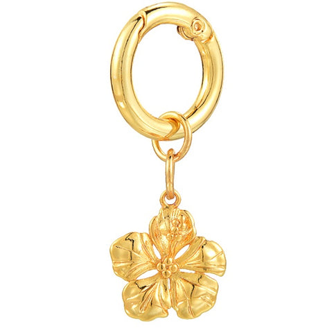 CLASSICS 77 Gold Hibiscus Keyring