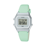 CASIO Ladies Digital Stop Watch - GREEN LEATHER BAND
