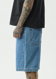 AFENDS Lil C Denim Baggy Fit Short 22 Inch - WORN BLUE