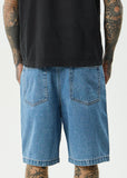 AFENDS Lil C Denim Baggy Fit Short 22 Inch - WORN BLUE