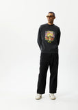 AFENDS Holiday Recycled Crewneck - STONE BLACK