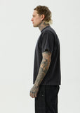 AFENDS HQ Recycled Boxy Fit Tee - STONE BLACK