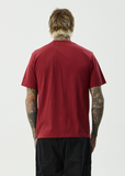AFENDS Burnin Retro Tee - WASHED BURGUNDY