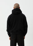 AFENDS Wired Recycled Boxy Pull On Hood - BLACK