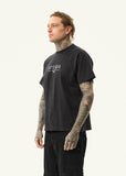 AFENDS Spinal Boxy Fit Tee - STONE BLACK