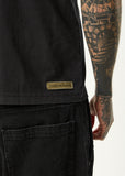 AFENDS Spinal Boxy Fit Tee - STONE BLACK