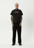 AFENDS Horsey Recycled Boxy Fit Tee - STONE BLACK