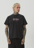 AFENDS Horsey Recycled Boxy Fit Tee - STONE BLACK