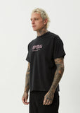 AFENDS Horsey Recycled Boxy Fit Tee - STONE BLACK