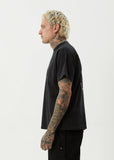 AFENDS Horsey Recycled Boxy Fit Tee - STONE BLACK