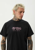 AFENDS Horsey Recycled Boxy Fit Tee - STONE BLACK
