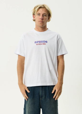AFENDS Simple Times Recycled Boxy Fit Tee - WHITE