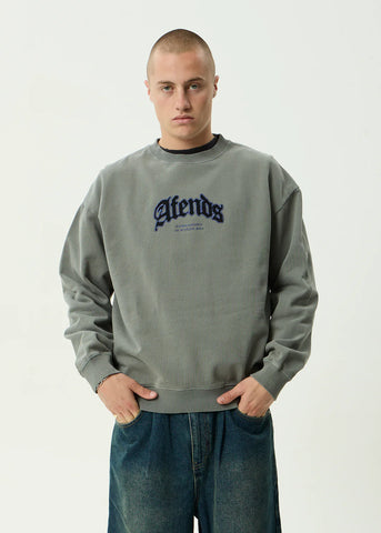 AFENDS Home Recycled Crew Neck - WASHED SYCAMORE