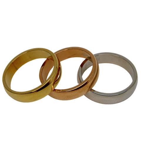 CLASSICS 77 Stainless Steel Three Tone Rings - SIZE LARGE