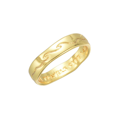 CLASSICS 77 - Gold Embossed Wave Ring