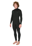 VISSLA - 7 Seas 3-2 Full Chest Zip Wetsuit - BLACK