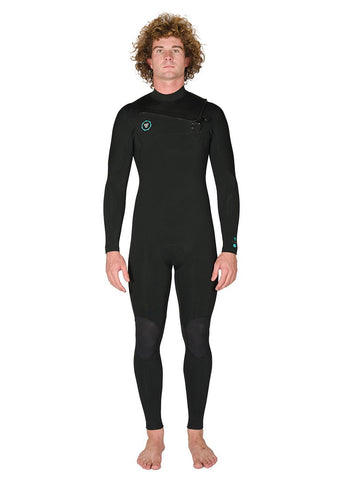VISSLA - 7 Seas 3-2 Full Chest Zip Wetsuit - BLACK