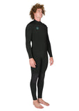 VISSLA - 7 Seas 3-2 Full Chest Zip Wetsuit - BLACK