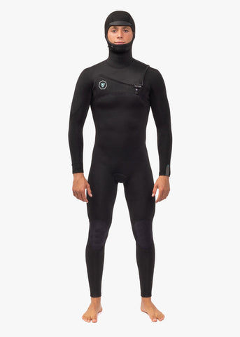 VISSLA Seven Seas 4/3 Hooded Chest Zip - BLACK