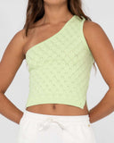 RUSTY Leo One Shoulder Knit Top - LIME