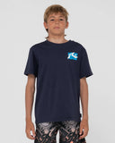 RUSTY Boys Splat Down Short Sleeve Tee - NAVY BLUE