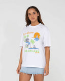 RUSTY Dreamland Oversized Tee - WHITE