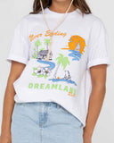 RUSTY Dreamland Oversized Tee - WHITE