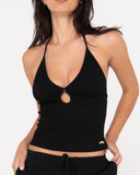 RUSTY Emma Cutout Skimmer Tank - BLACK