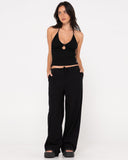 RUSTY Emma Cutout Skimmer Tank - BLACK