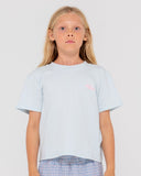 RUSTY Hibiscus Oversized Tee Girls - CELESTIAL BLUE