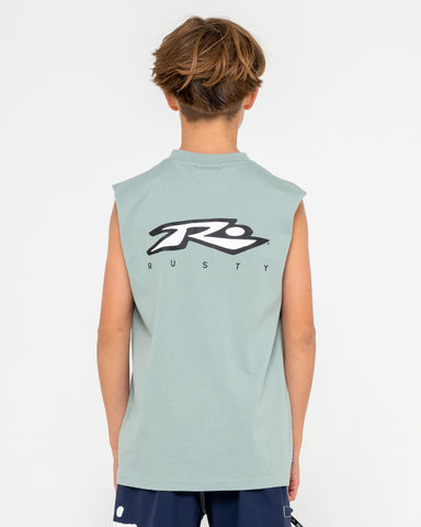 RUSTY Boys Registered Muscle Tee - SLATE