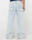 RUSTY Wendy Wide Low Rise Denim Jean - SKY BLUE HEATHER