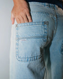 RUSTY Wendy Wide Low Rise Denim Jean - SKY BLUE HEATHER