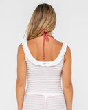 RUSTY I Kissed A Pearl Lace Tank - WHITE