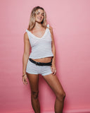 RUSTY I Kissed A Pearl Lace Tank - WHITE