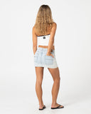 RUSTY Mavericks Low Rise Denim Mini Skirt - SKY BLUE