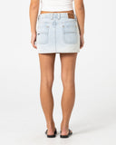 RUSTY Mavericks Low Rise Denim Mini Skirt - SKY BLUE