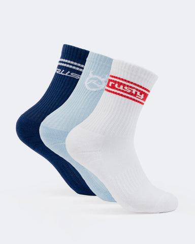 RUSTY Women's Shake It Up Crew - 3 PK MULTI 1