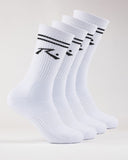 RUSTY Comp Mid Calf Socks 4 Pack - WHITE 1