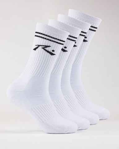 RUSTY Comp Mid Calf Socks 4 Pack - WHITE 1