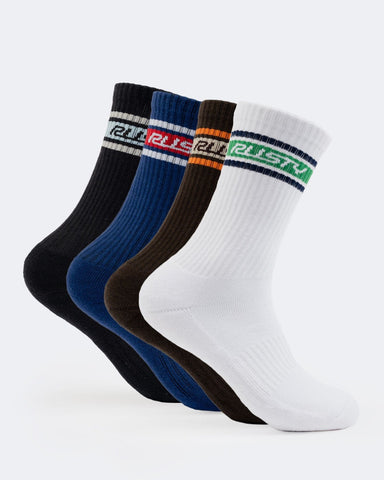 RUSTY Pit Crew Mid Calf Sock - 4 Pack