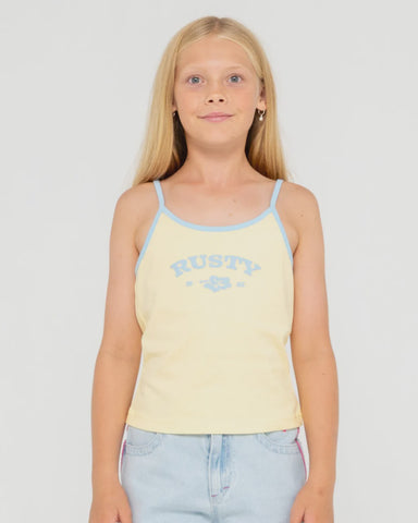 RUSTY Girls Britney Tank - PALE BANANA