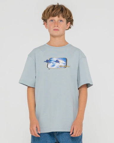 RUSTY Tidal Kombat Tee - SMOKE BLUE