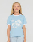 RUSTY Girls Bobbie Oversized Tee  - RETRO BLUE