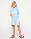 RUSTY Girls Bobbie Oversized Tee  - RETRO BLUE