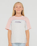 RUSTY Polar Ops Oversized Tee Girls - ICE MARBLE
