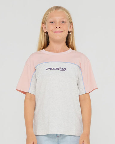 RUSTY Polar Ops Oversized Tee Girls - ICE MARBLE
