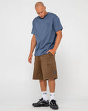 RUSTY Boxed Out Short Sleeve Tee - CHINA BLUE